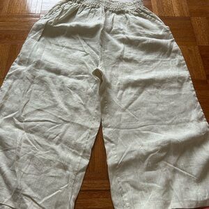 Women's Cream Wide Leg Pants